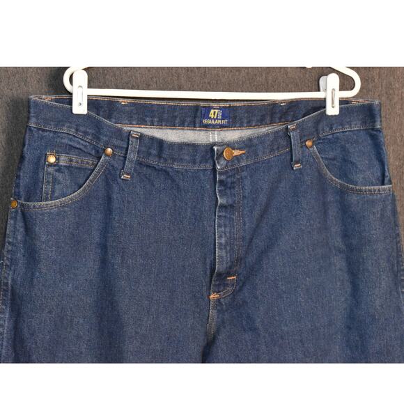 Wrangler 47mwz Regular Fit Men's 40x32 Western Denim Blue Cotton Jeans - Picture 2 of 9